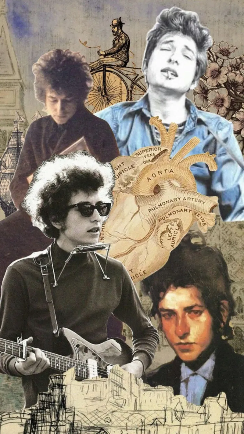 Bob Dylan in concerto poster con telaio in legno da xerico