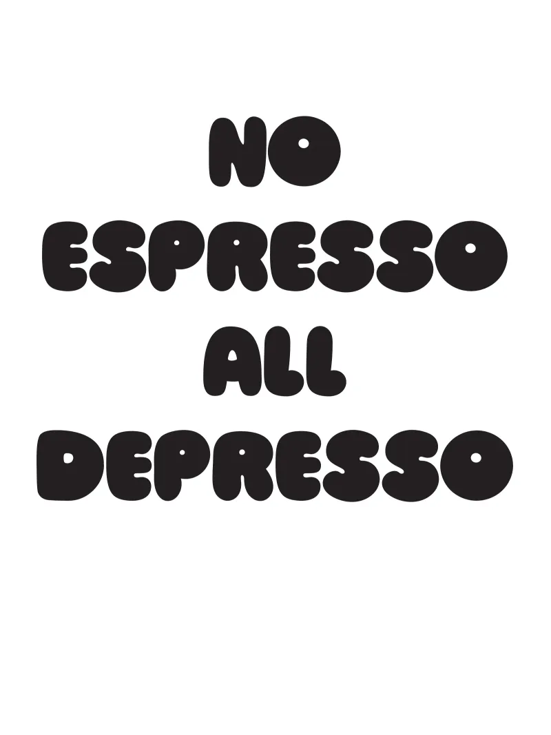 Depresso poster with aluminum frame by Verplanungsagentur