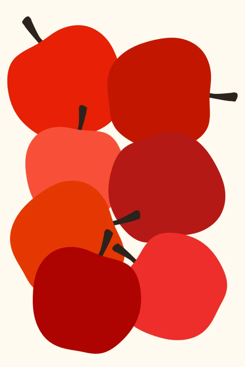 Red apples poster con telaio in plastica da TijanaArtStudio88