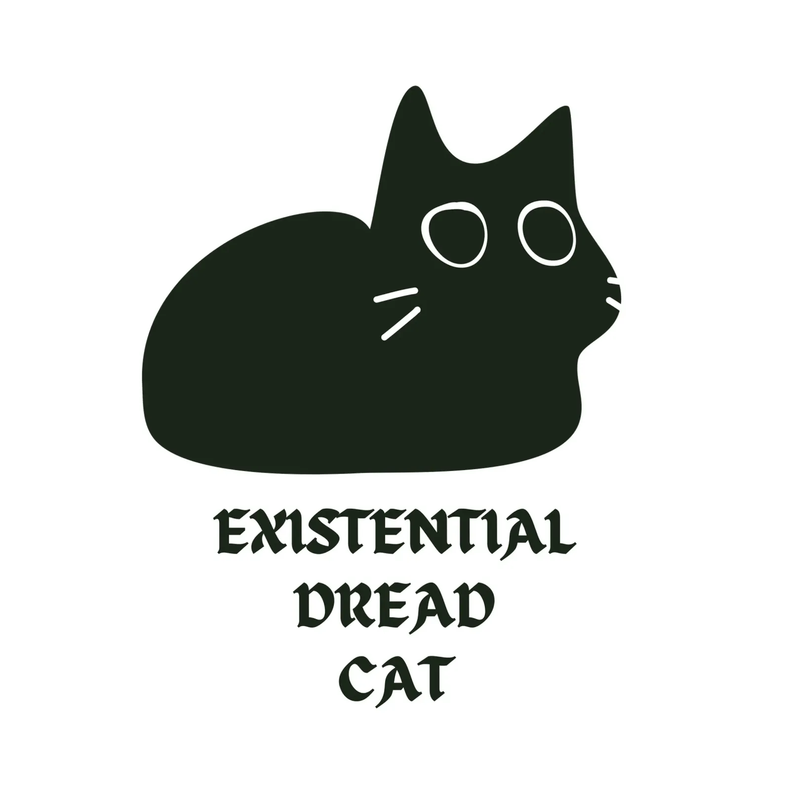 Existential Dread Cat poster con marco de plástico de Melty Shirts
