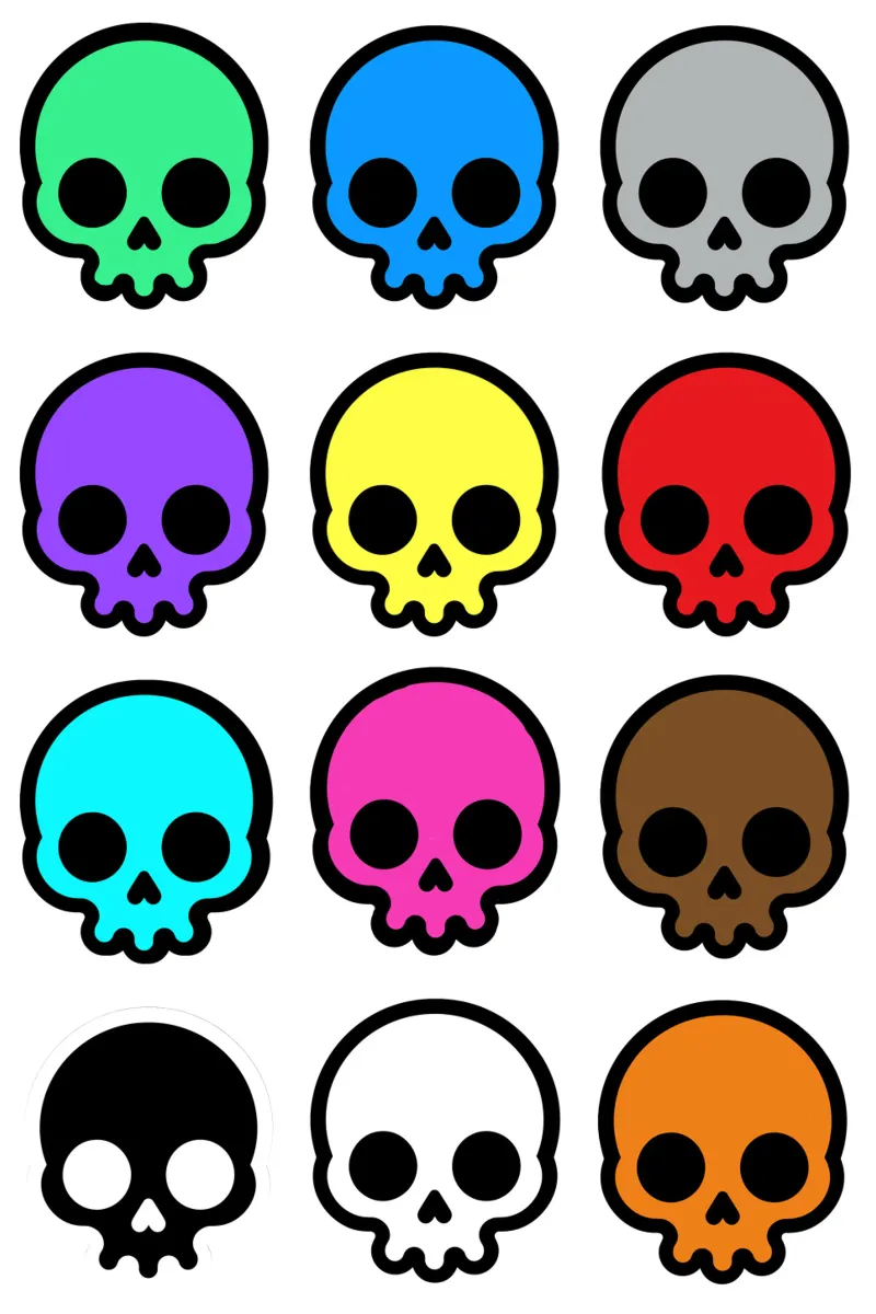 Rainbow Skulls - Colourful Skull Gifts poster con telaio in legno da Melty Shirts