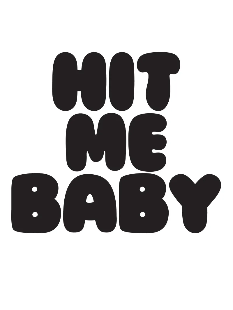 Hit Me Baby poster with wooden frame by Verplanungsagentur