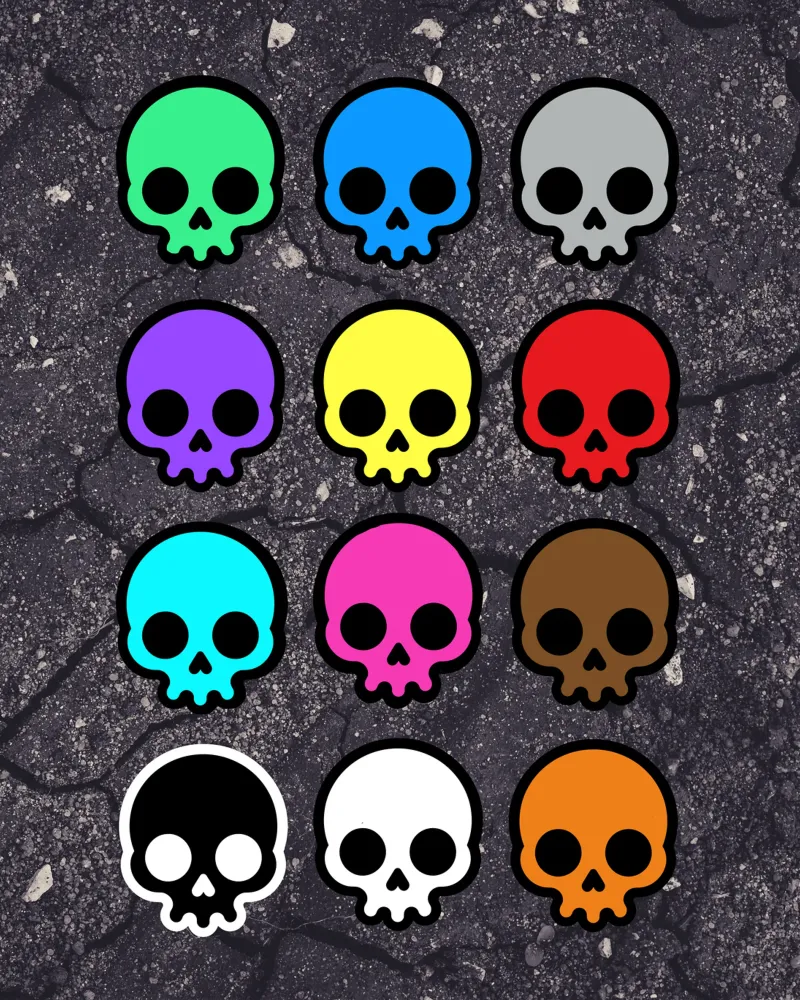 Rainbow Skullz poster con telaio in legno da Melty Shirts