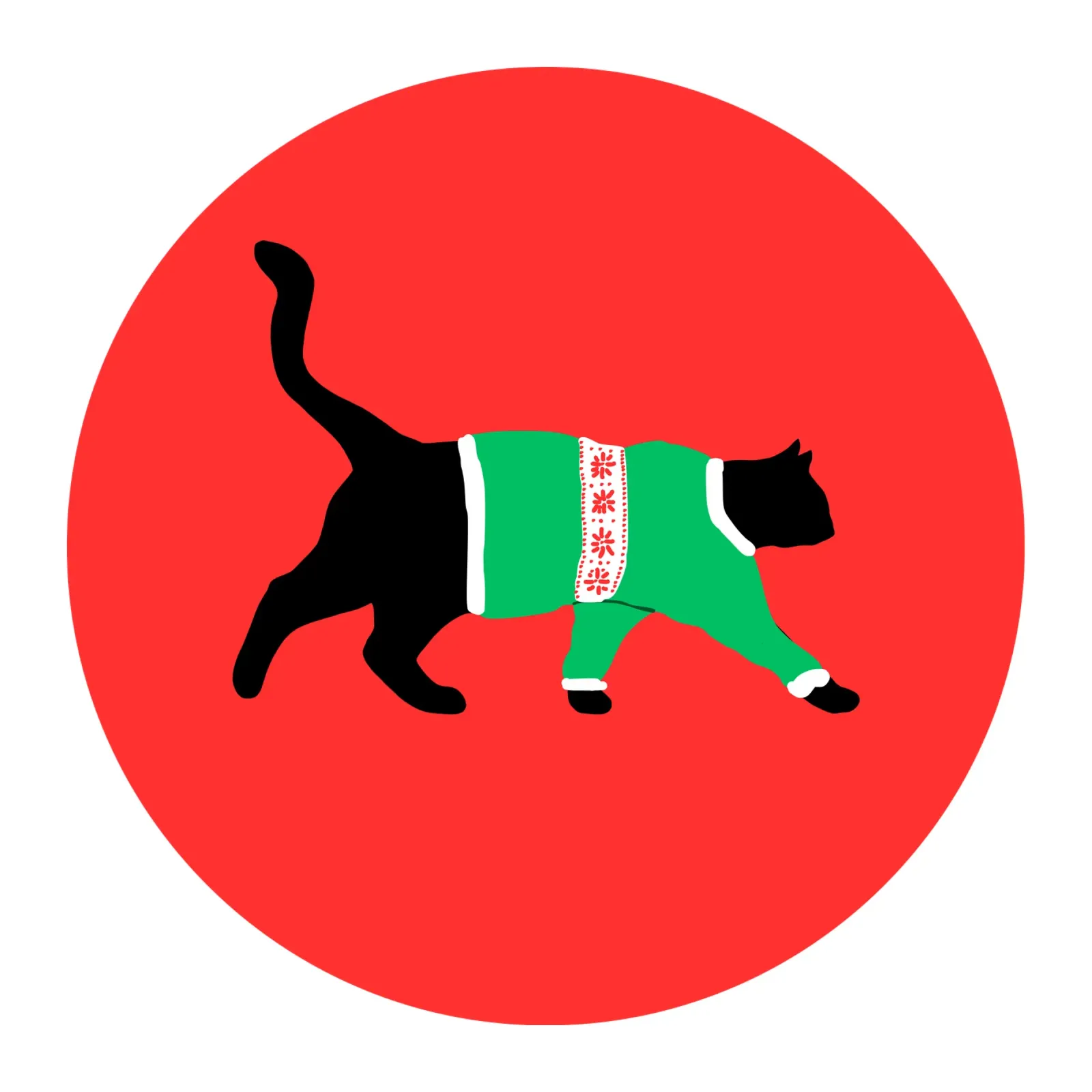Christmas Cat poster con telaio in alluminio da Melty Shirts
