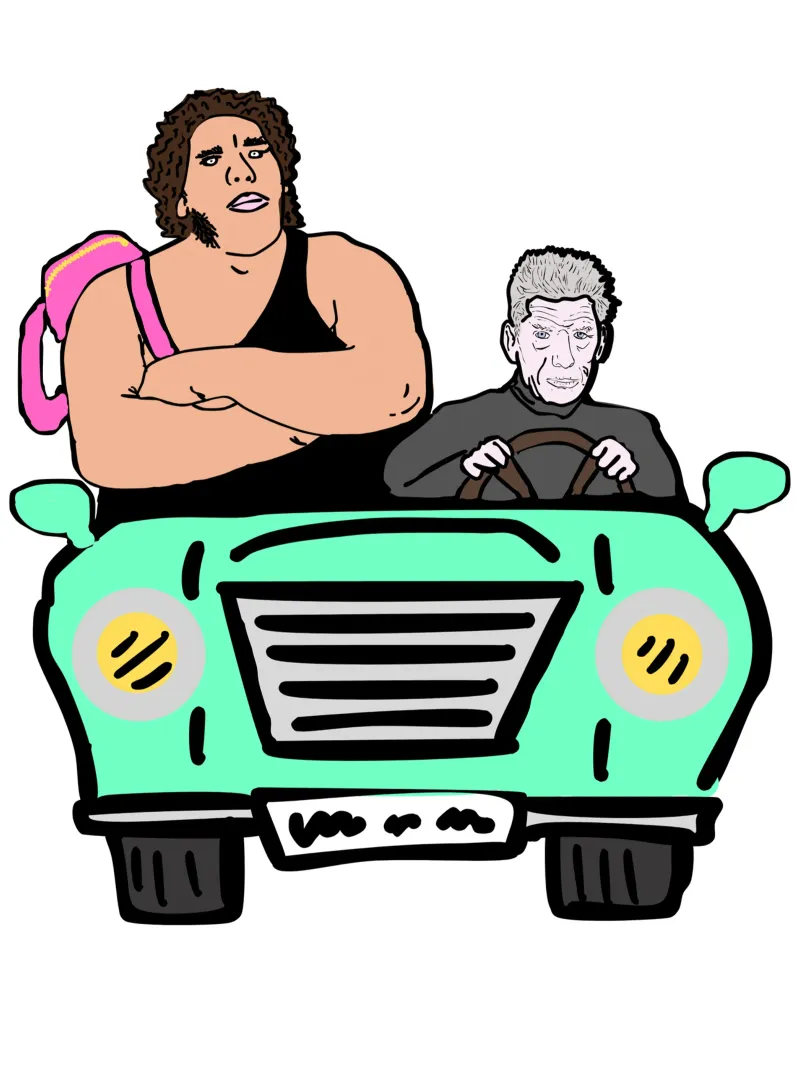 Le Carpool - Sam and Andre poster con telaio in alluminio da Melty Shirts