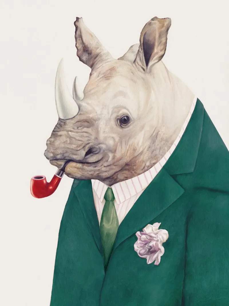 Verde rinoceronte poster con telaio in plastica da Animal Crew