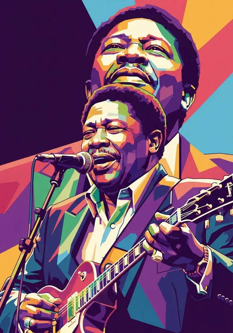 Arte tributo a BB King poster con telaio in plastica da Hantamrata