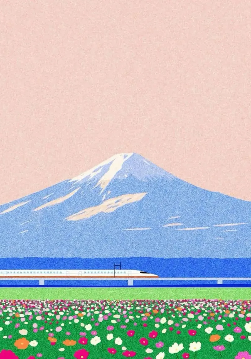 spring horizon poster con telaio in alluminio da mip of map