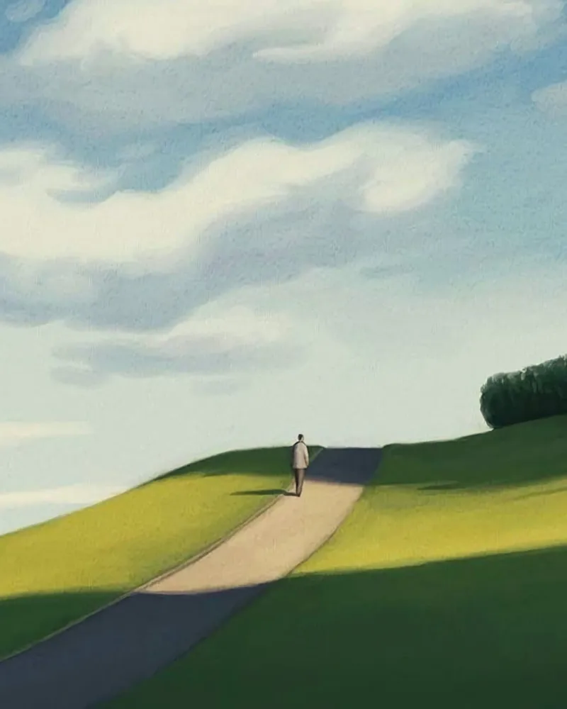 gradient sky countryside serenity poster con telaio in legno da mip of map