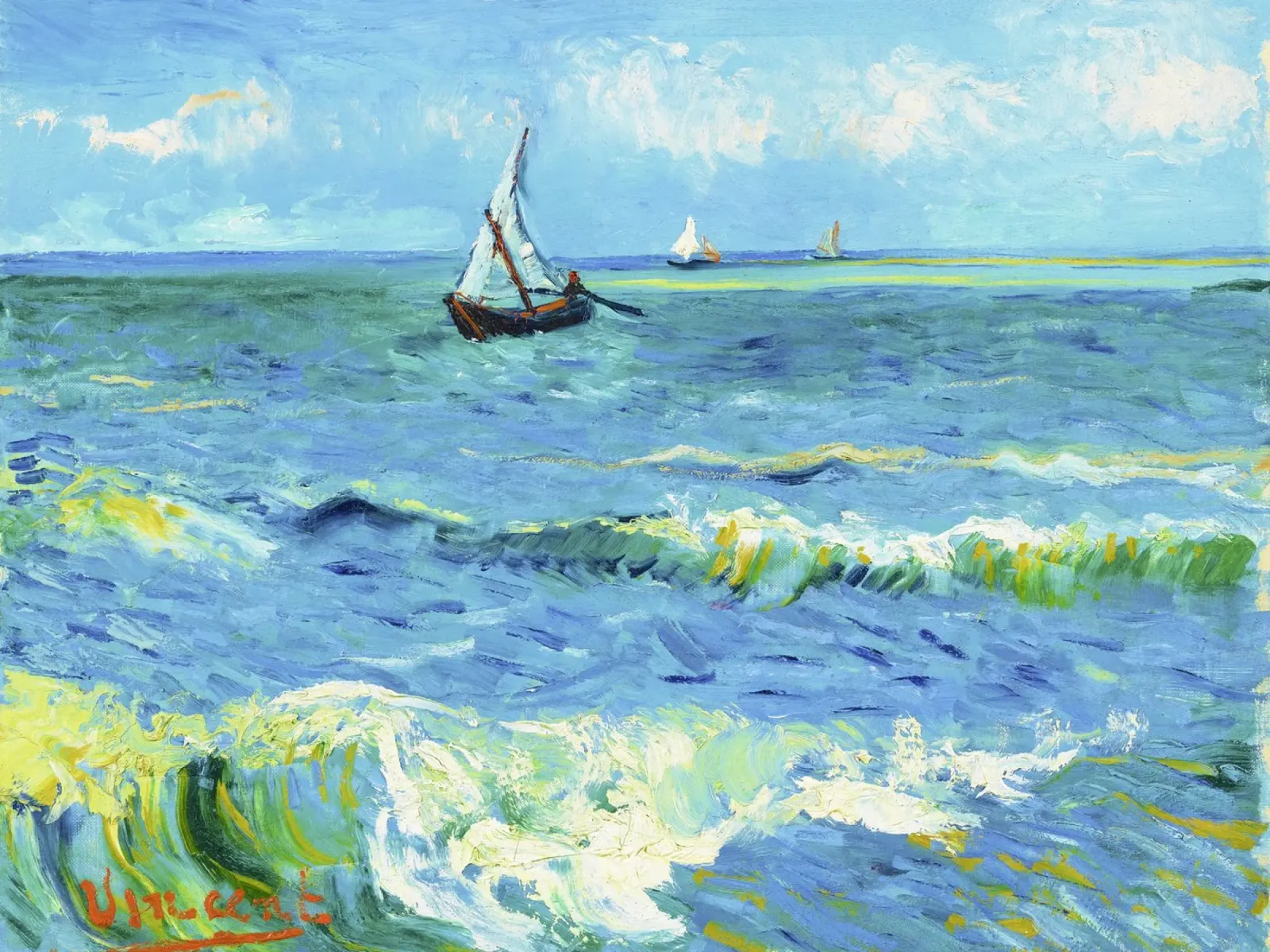 Barche da pesca sulla spiaggia di Les Saintes-Maries-de-la-Mer b poster con telaio in alluminio da Art History