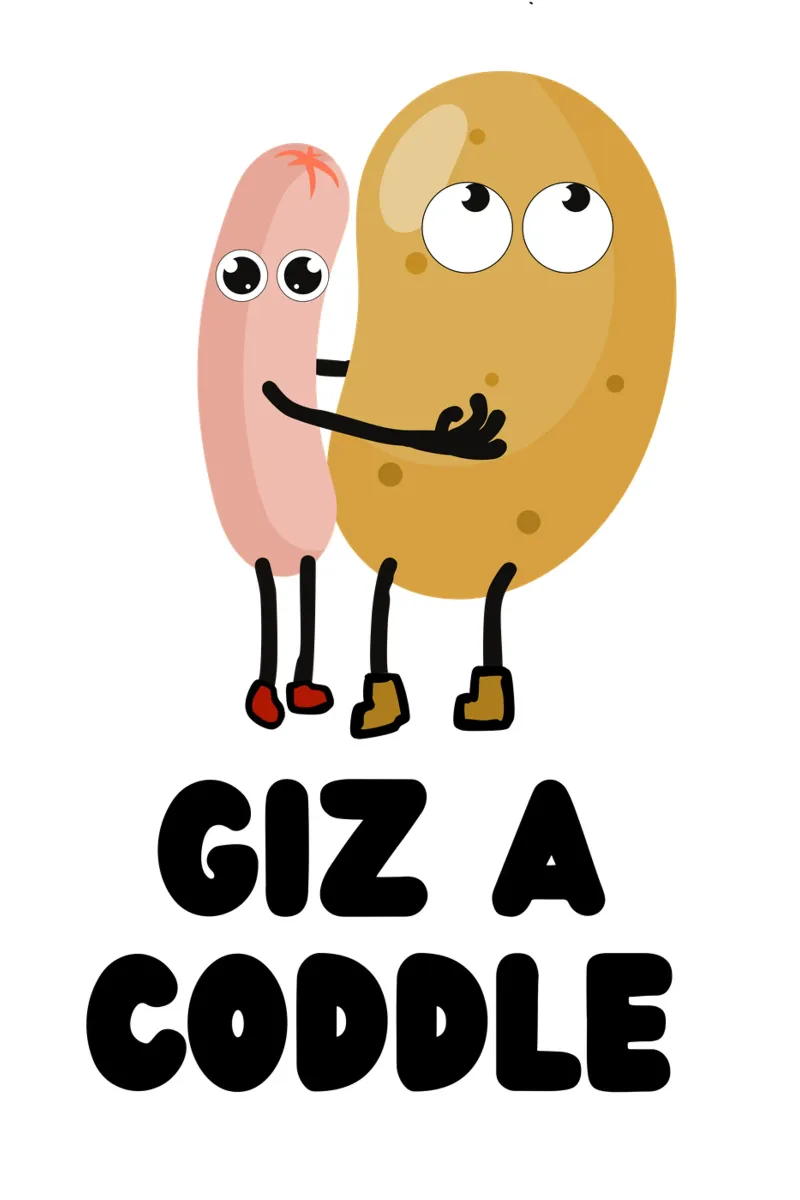 Giz a Coddle - Irish humour gifts poster con telaio in alluminio da Melty Shirts