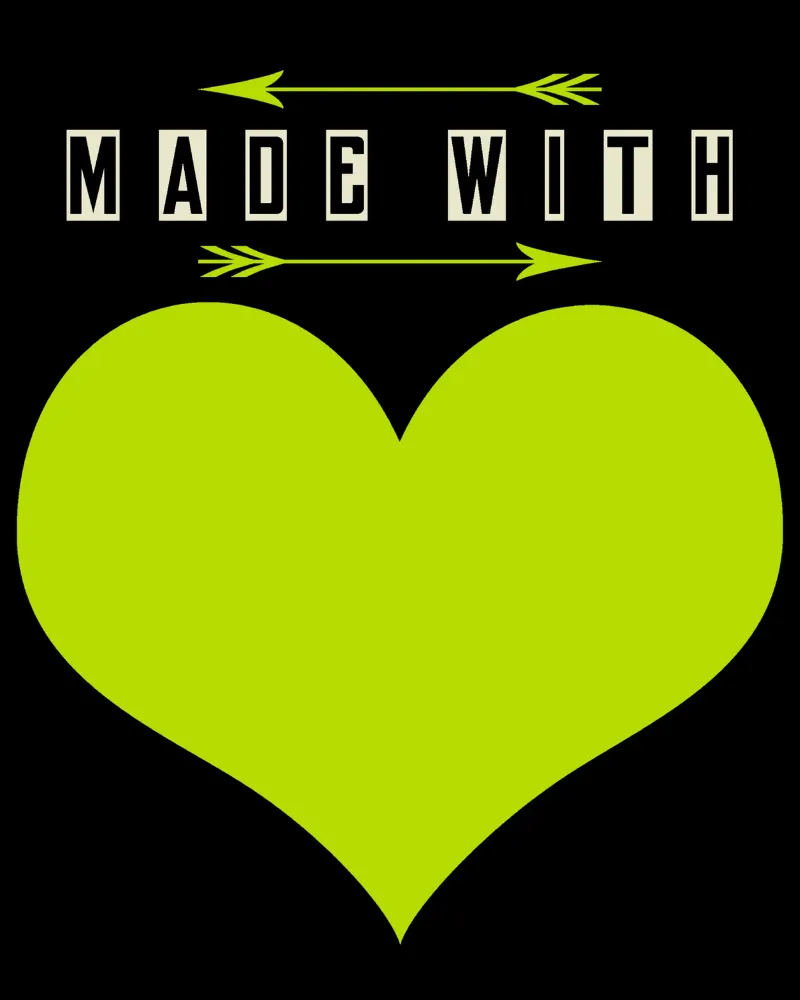 Made with heart Green poster con telaio in legno da TijanaArtStudio88