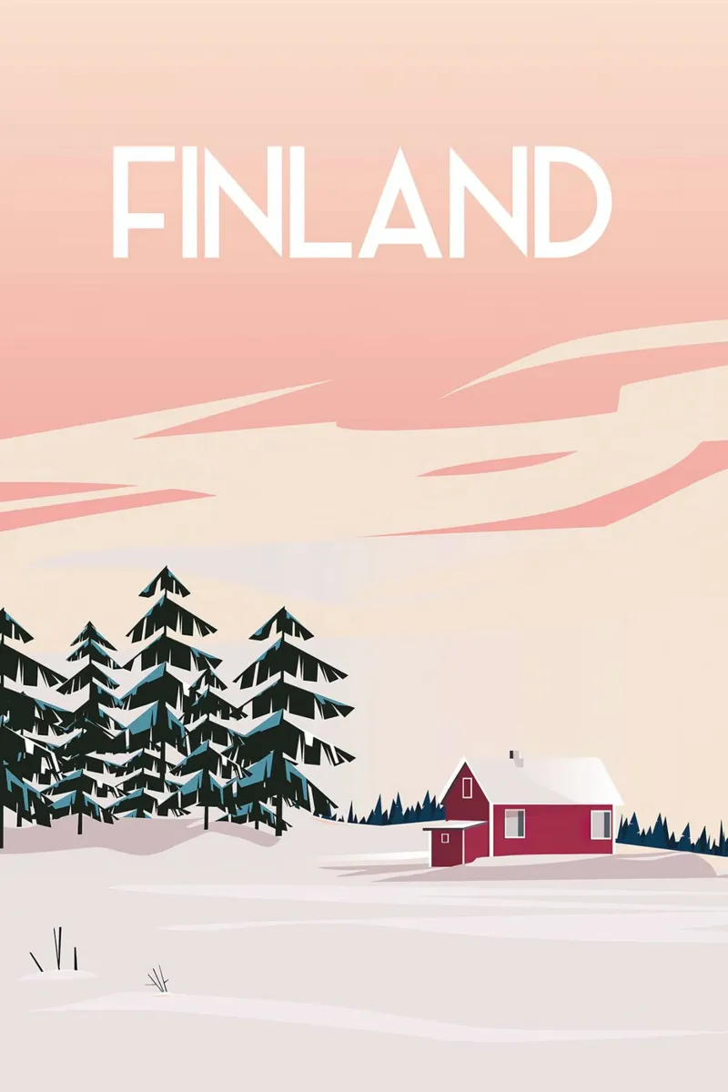 Finland poster con telaio in alluminio da Wendy Wharton