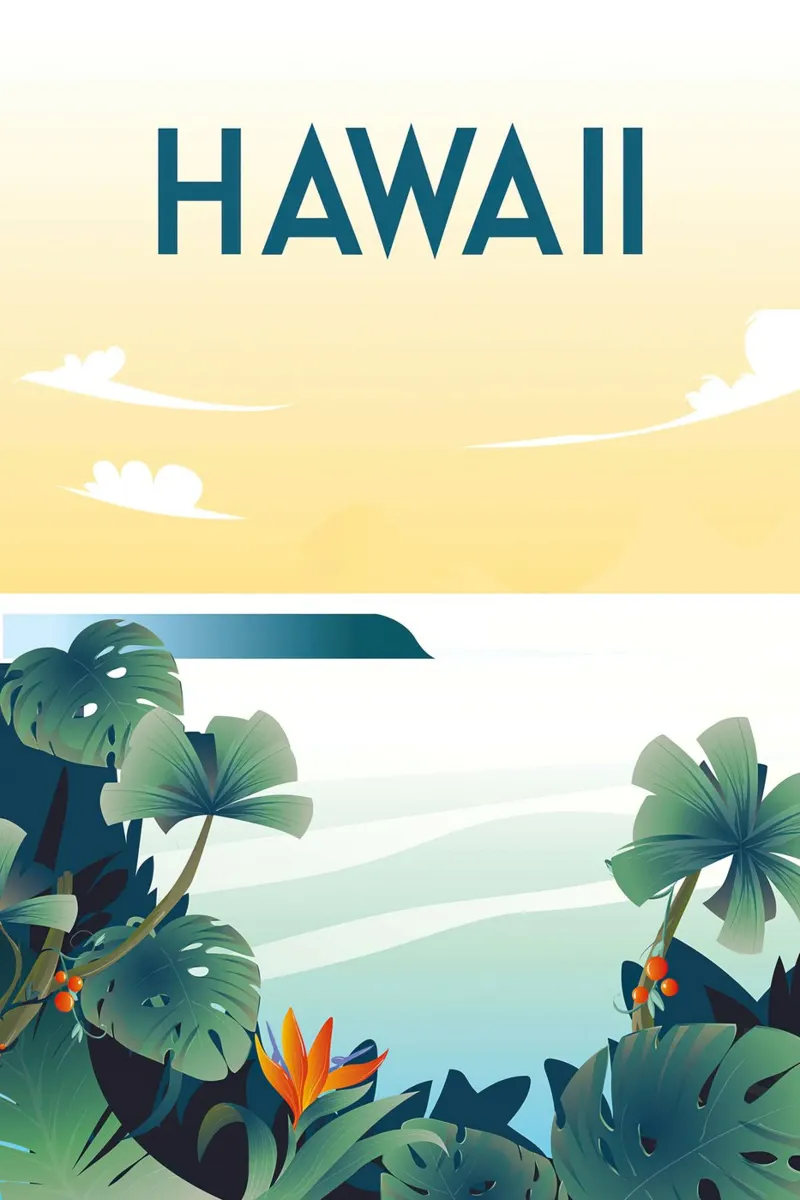 Hawaii poster con telaio in alluminio da Wendy Wharton