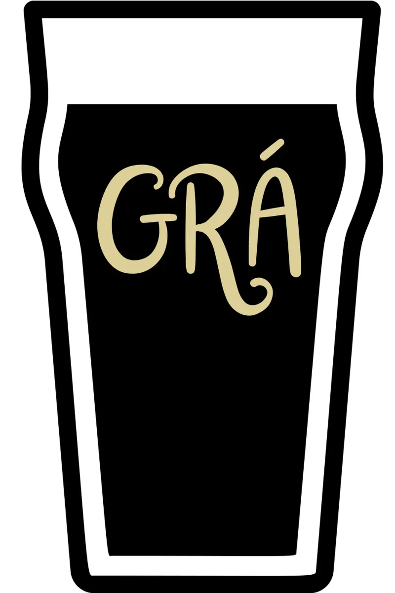 Grá for a Pint - Irish Language Gifts Poster mit Holzrahmen von Melty Shirts