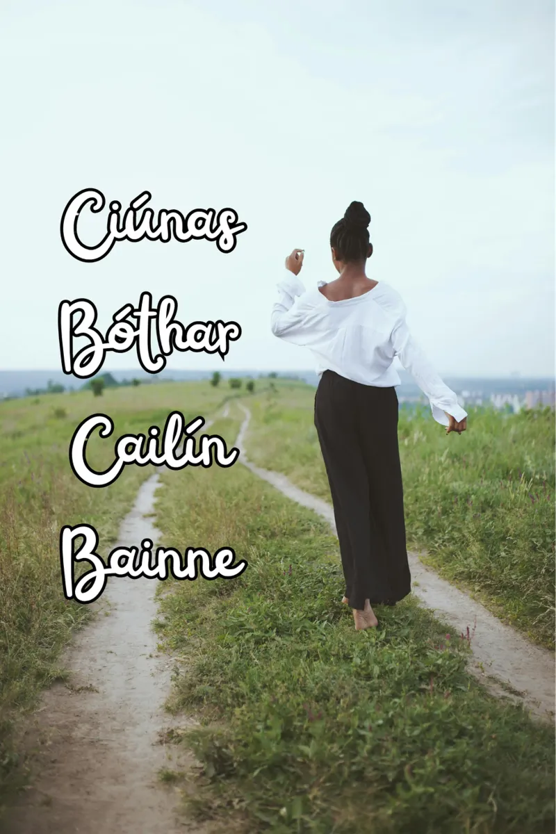 Ciúnas bóthar cailín bainne - Irish Language art Poster mit Holzrahmen von Melty Shirts