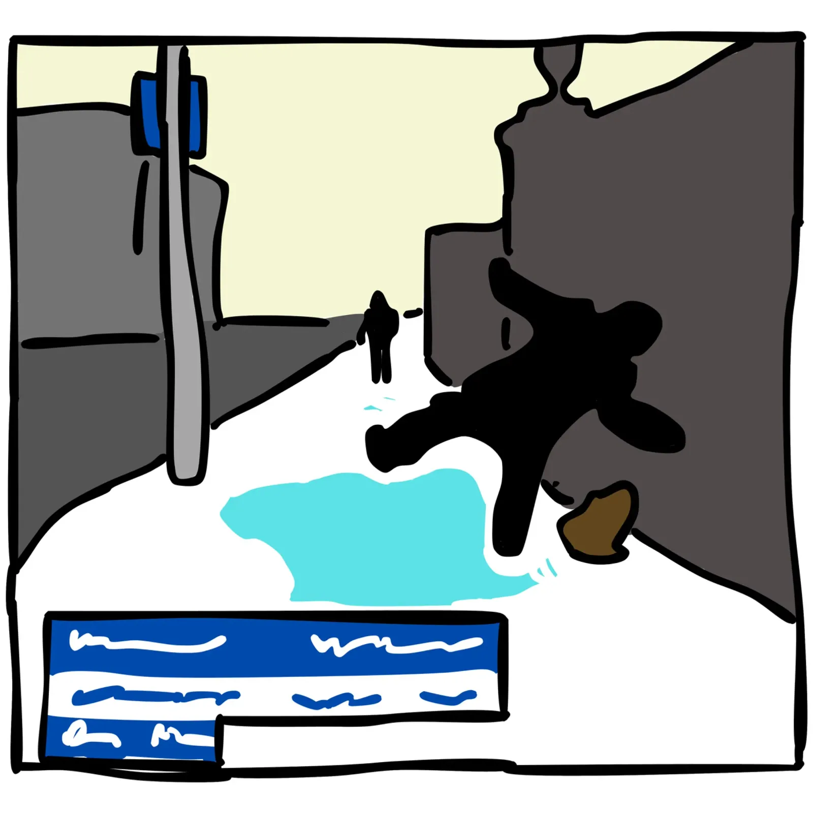 WINTER IS COMING - The Lad who slipped on the Ice poster con marco de madera de Melty Shirts
