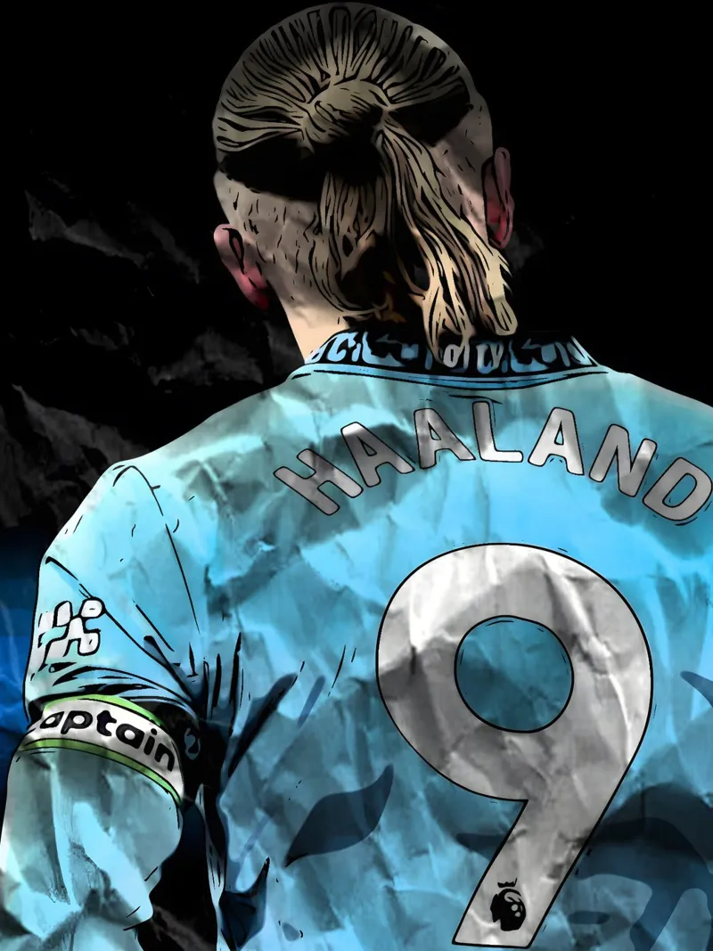 Erling Haaland's Back View canvas with Floater frame by dark eagle