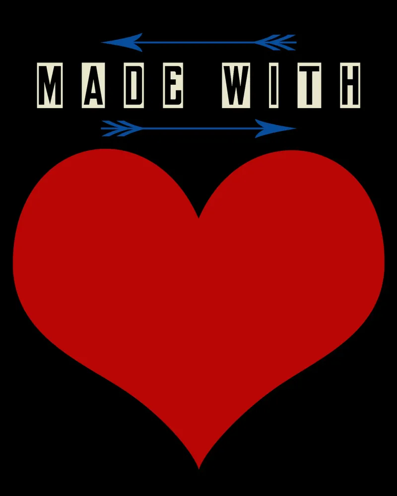 Made with heart Red poster con telaio in alluminio da TijanaArtStudio88