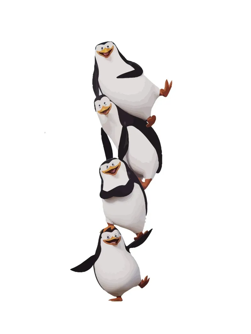 Penguin poster con telaio in alluminio da Dumery Art