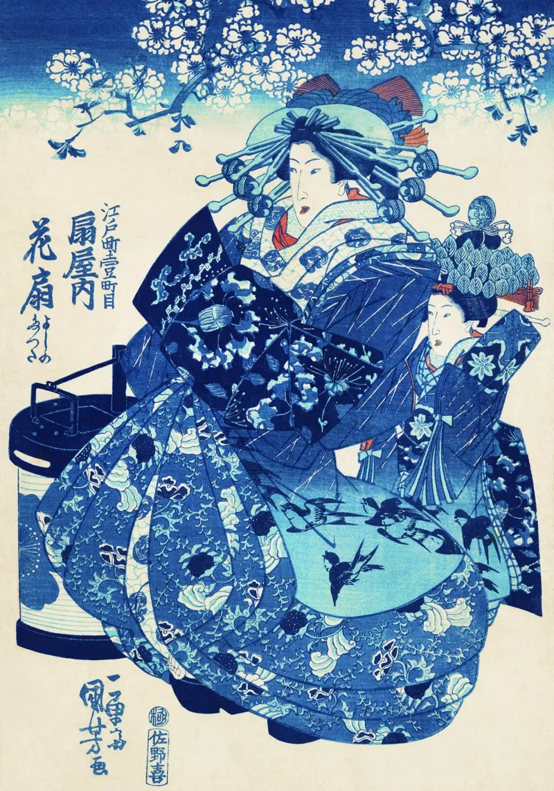 Ogiya uchi Hanaogi di Utagawa Kuniyoshi poster da Venus Art