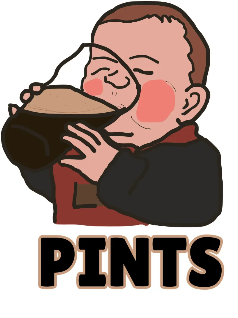 Pints with Pint Baby poster con telaio in plastica da Melty Shirts