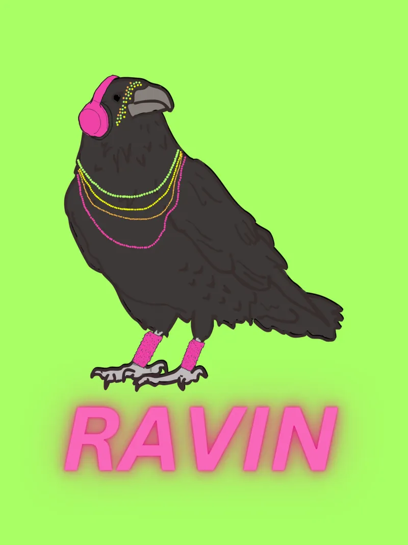Ravin' Raven poster con telaio in plastica da Melty Shirts