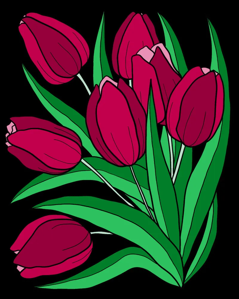 Purple tulips poster da TijanaArtStudio88