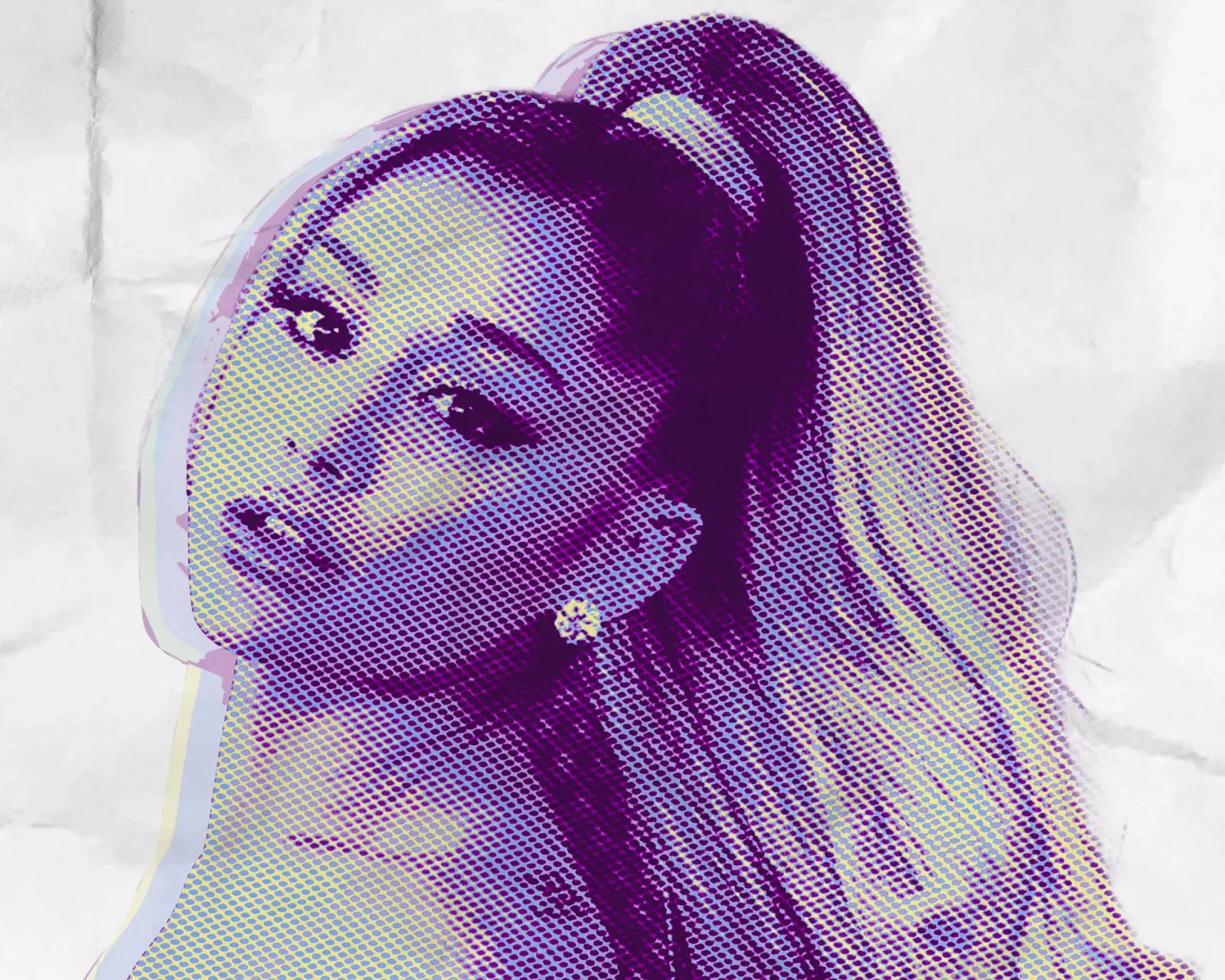 Ariana Grande Retro Doutone poster con telaio in alluminio da Trinara