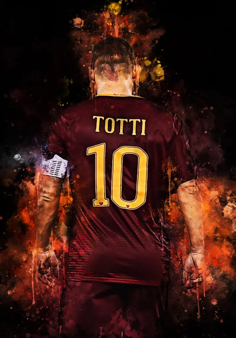 Francesco Totti poster con telaio in legno da MasterInkArt