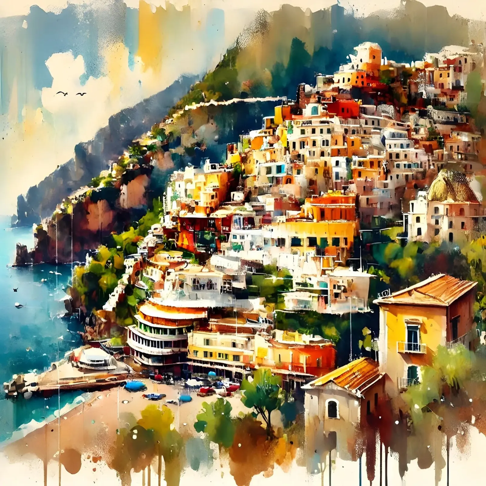 Positano da sogno poster con telaio in plastica da Travel with Chris