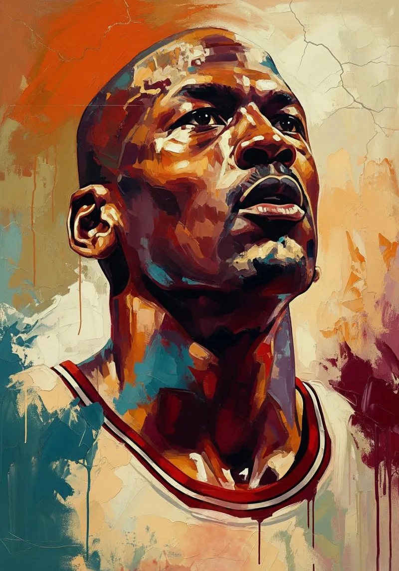 Michael Jordan abstracte kunst poster met aluminium frame van Lembayung art
