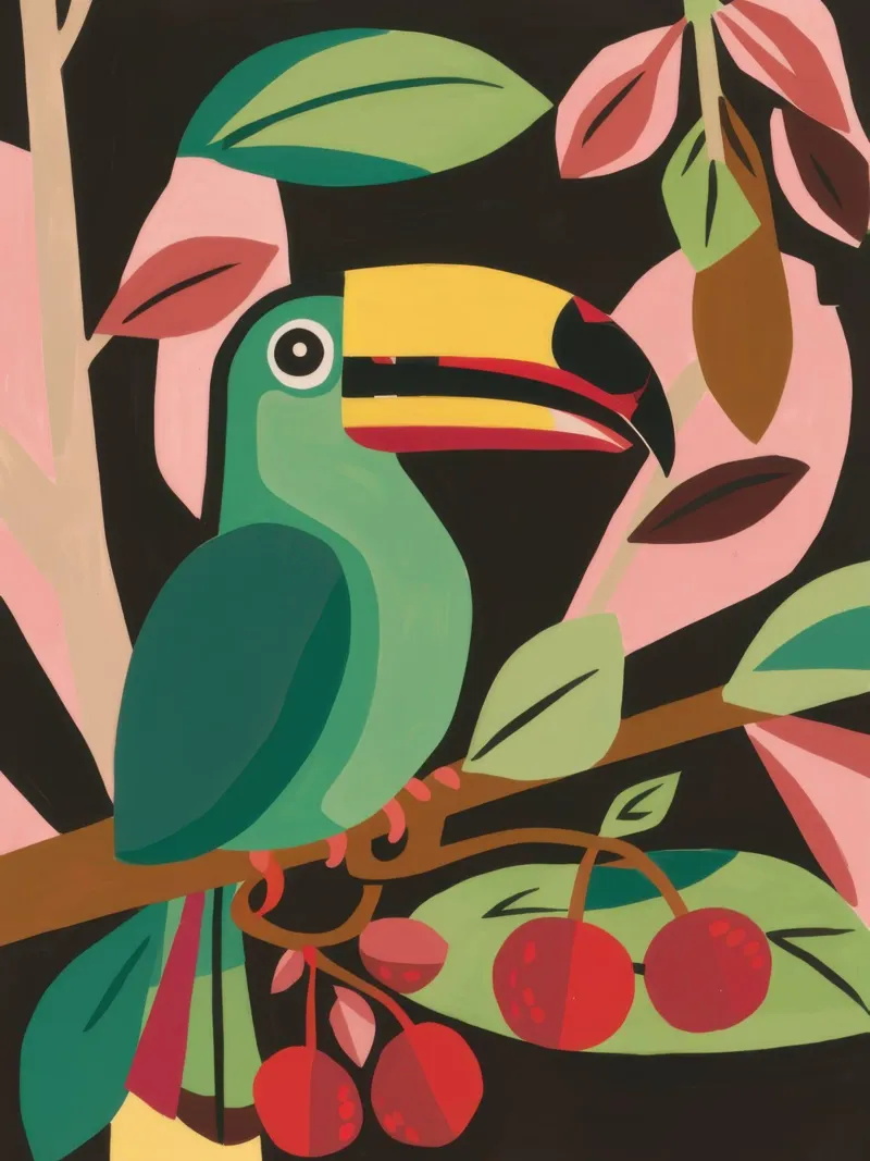 Toucan dans la jungle toile avec Caisse américaine de Lyra Glaze