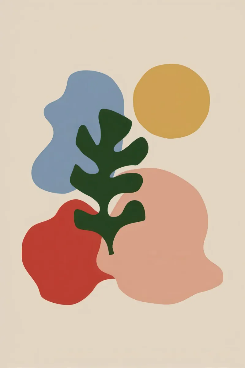 Equilibrio botanico terrestre poster con telaio in legno da Autumn Season