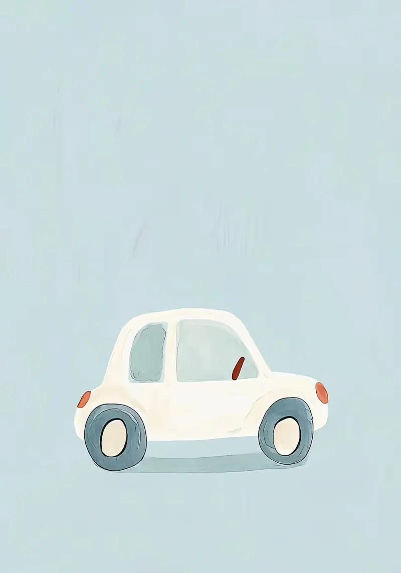 auto veicolo automobile trasporto ruote poster con telaio in legno da Thomas Weber