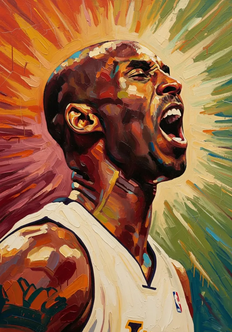 Kobe Bryant abstracte kunst canvas met Baklijst van Lembayung art