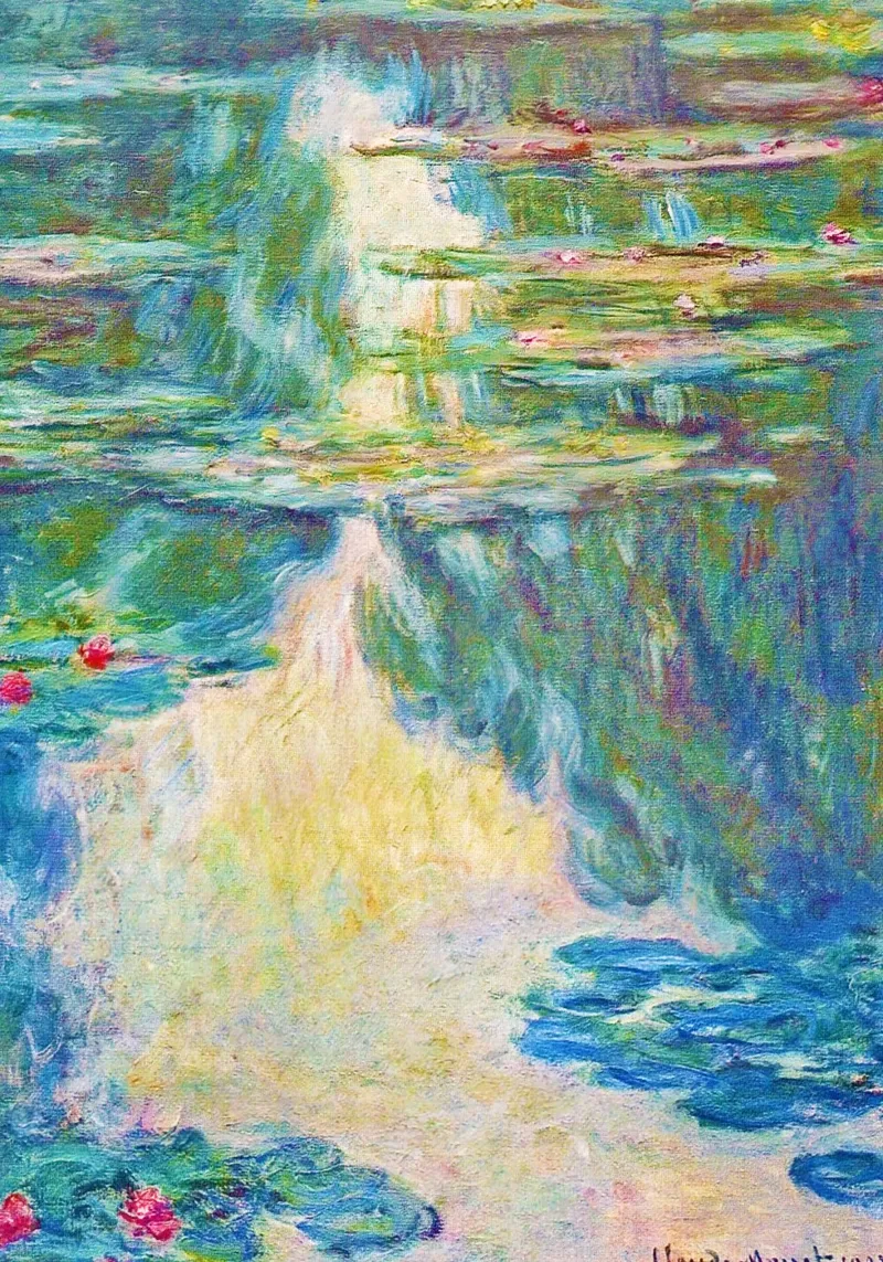 Ninfee di Claude Monet poster con telaio in legno da Monet Art Prints