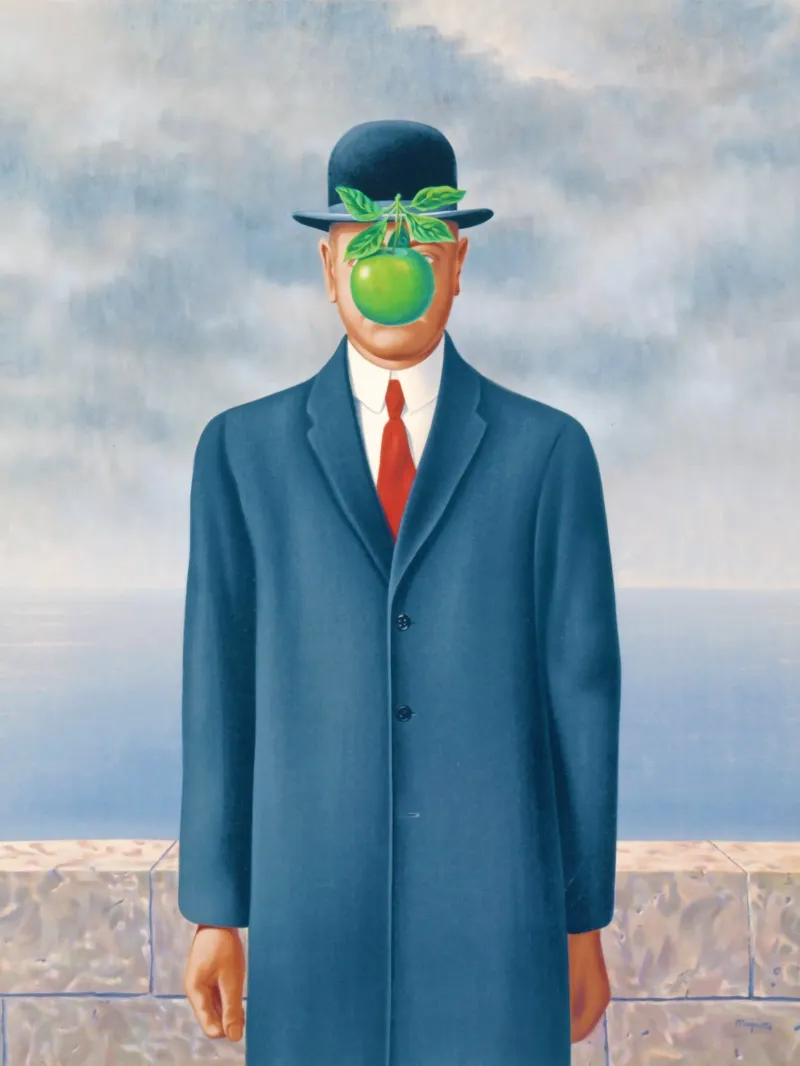 Il figlio dell'uomo di René Magritte poster con telaio in legno da Classic Art Prints