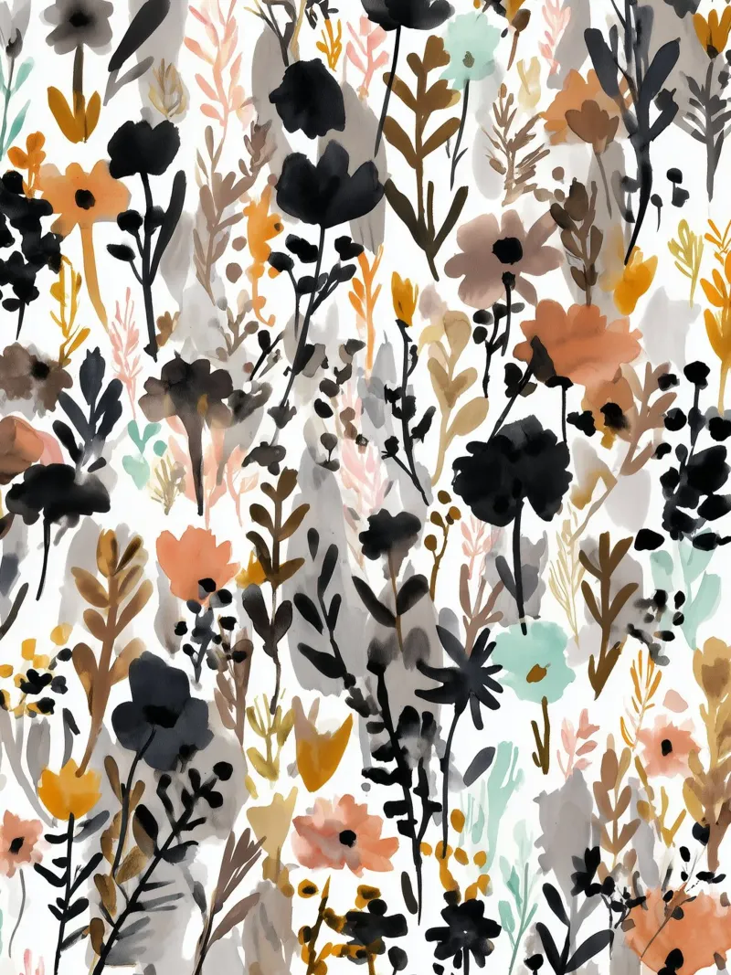 Lavaggio Wild Bloom poster con telaio in plastica da Sophia Calder Studio