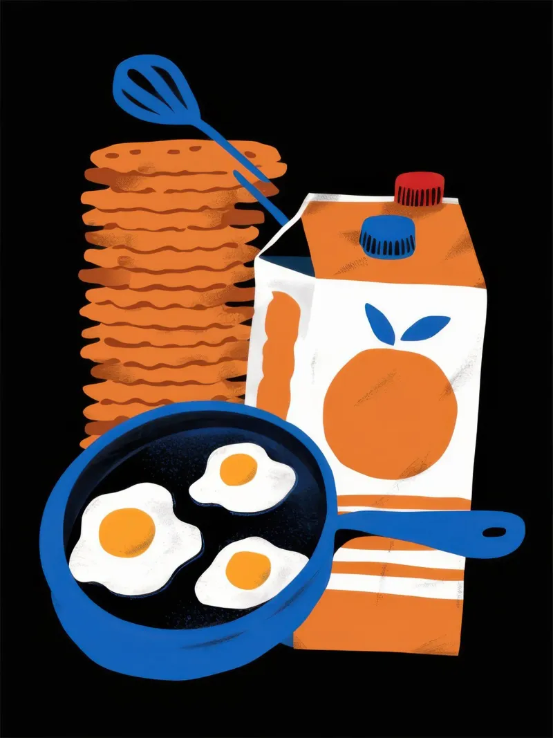 Preparazione della colazione Pop art poster con telaio in alluminio da Bruce Juice