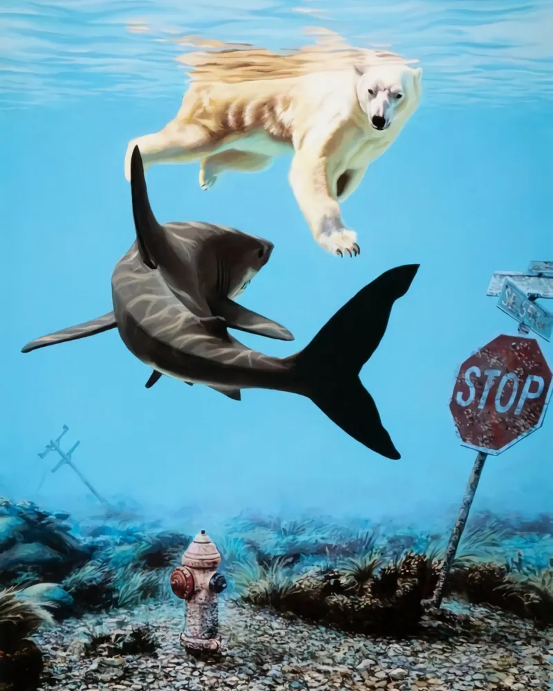 Josh Keyes Turbolenza poster con telaio in plastica da Trudeau Art Galley