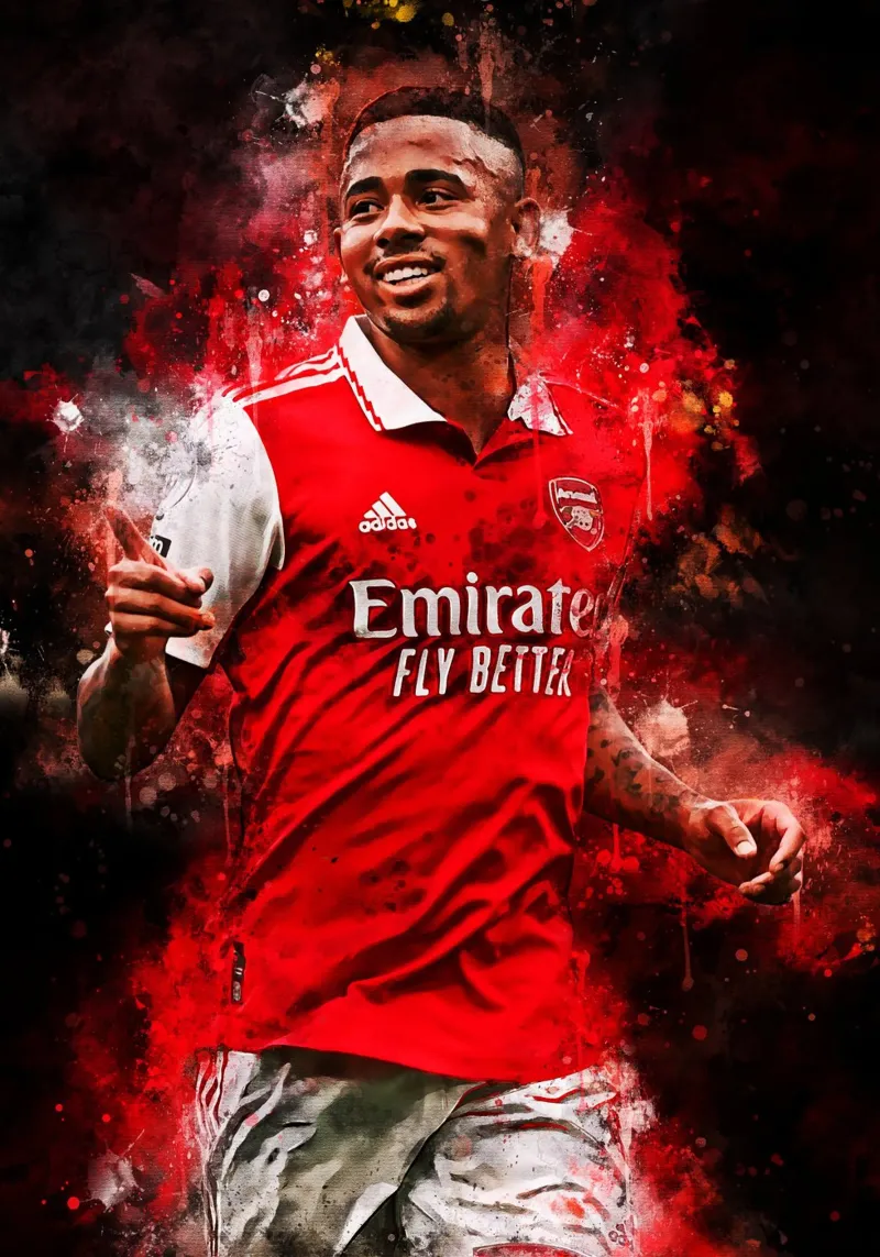 Gabriel Jesus Arsenal poster con telaio in legno da MasterInkArt