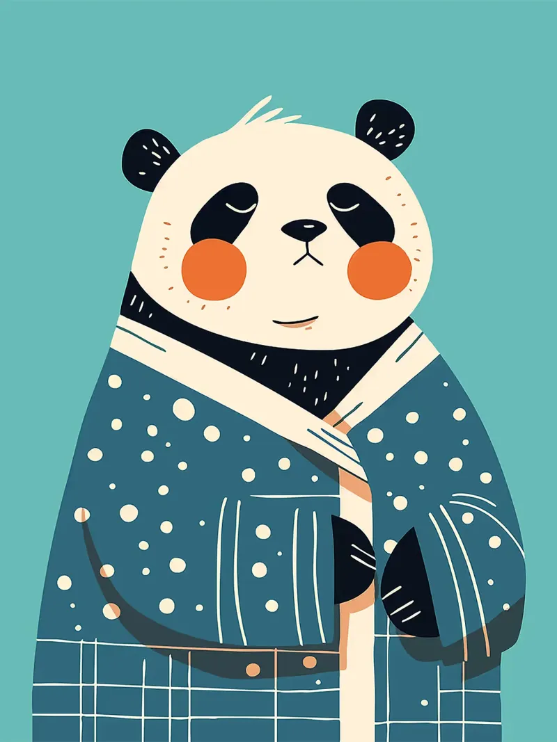 panda animale carino illustrazione poster da Frank J Weissmuller