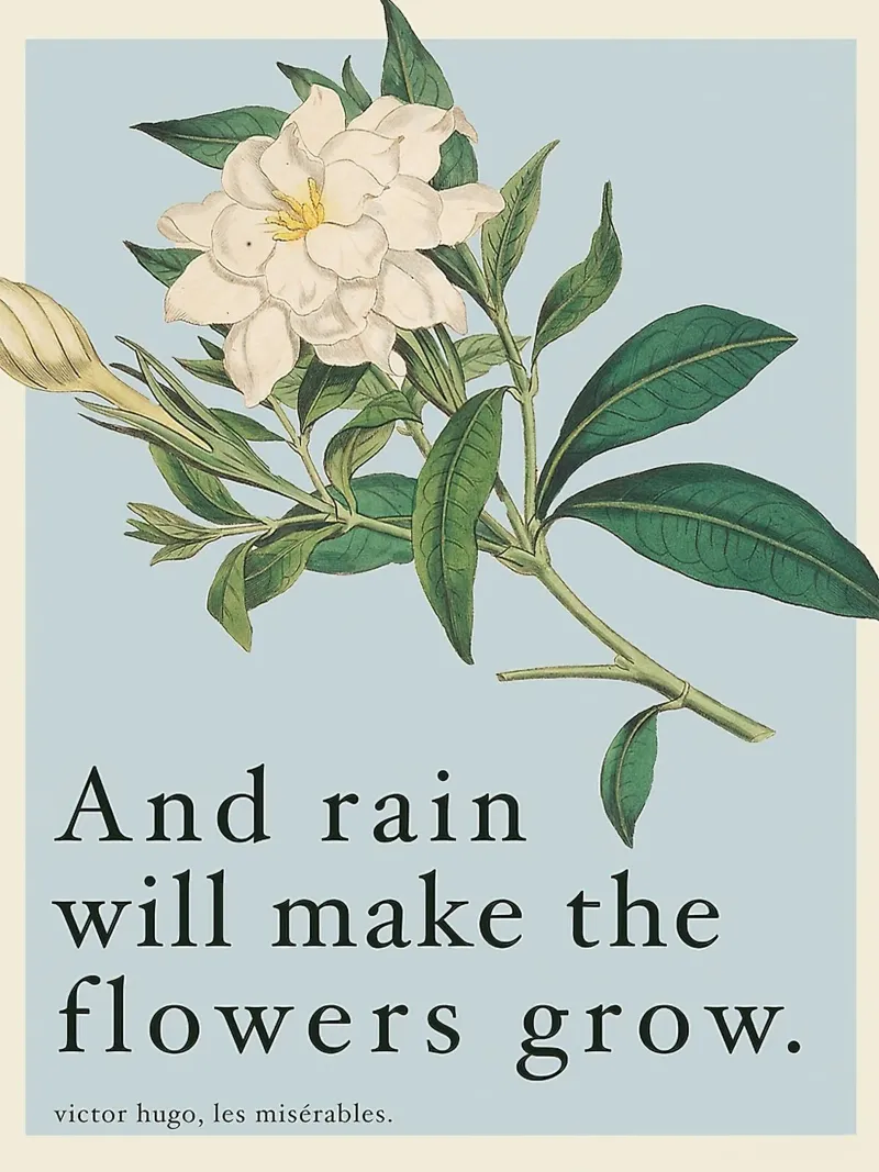 E la pioggia farà crescere i fiori poster con telaio in alluminio da Leahprint