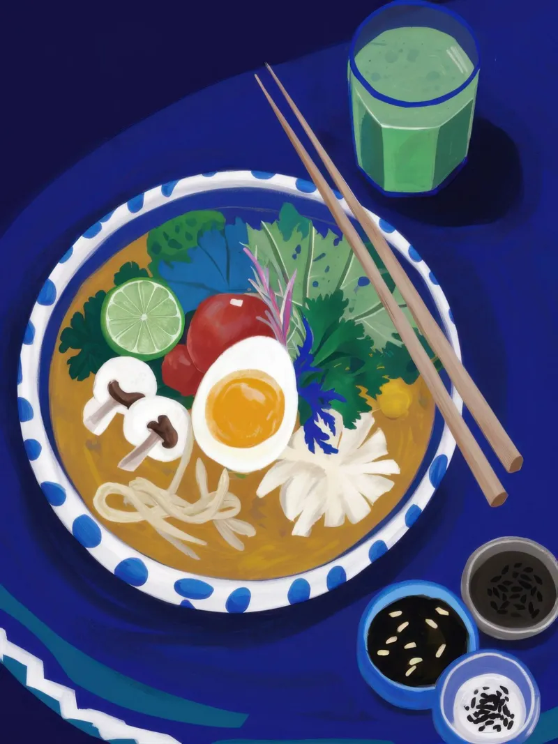 Composizione Zen Ramen poster con telaio in alluminio da Autumn Season