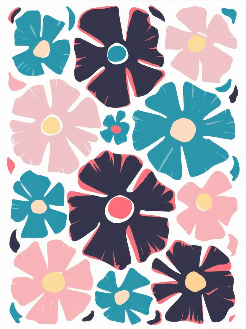 Modello Midnight Bloom poster con telaio in legno da Autumn Season
