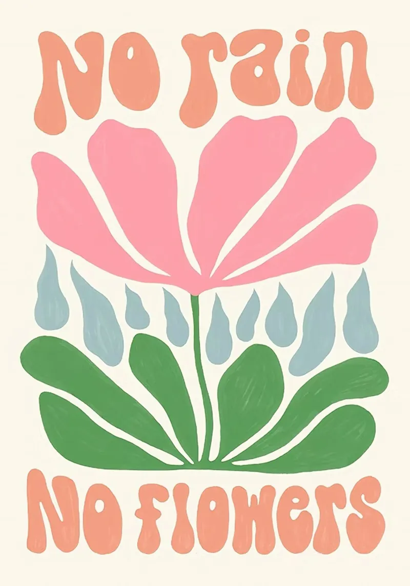 Niente pioggia niente fiori poster con telaio in plastica da Leahprint