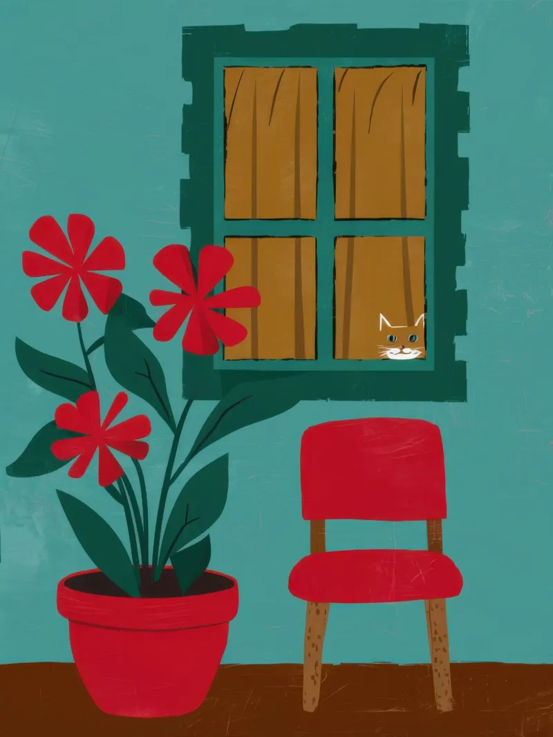 Solitudine della sedia rossa poster da Autumn Season