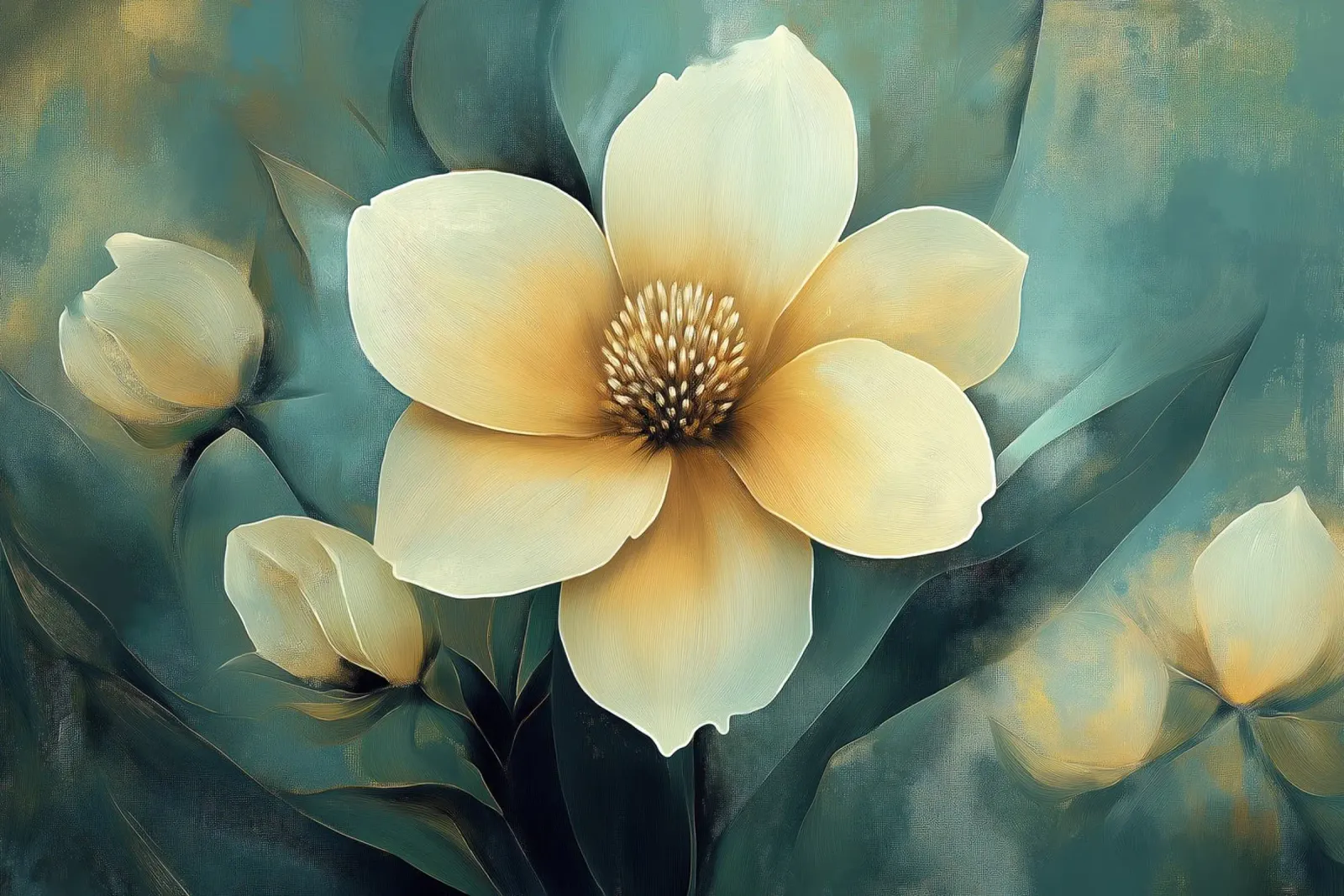 Abstract flowers canvas by Imagine