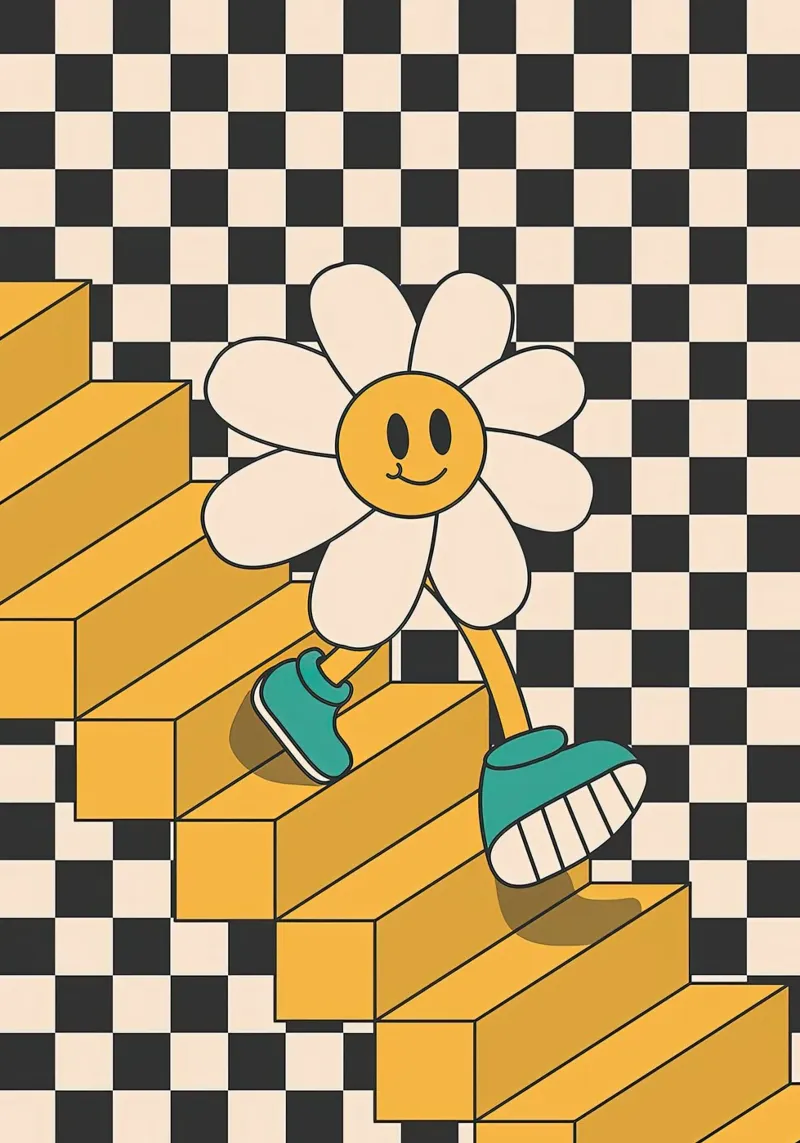 Scale di fiori poster con telaio in plastica da Leahprint